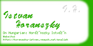 istvan horanszky business card